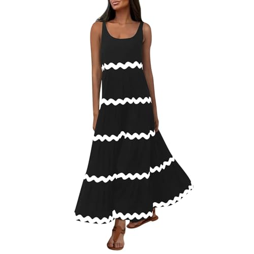 Robe de soirée de plage sans manches nouvelle mode d'été noire L