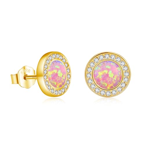 Boucles d'oreilles opale rose argent 925 le cadeau femme idéal