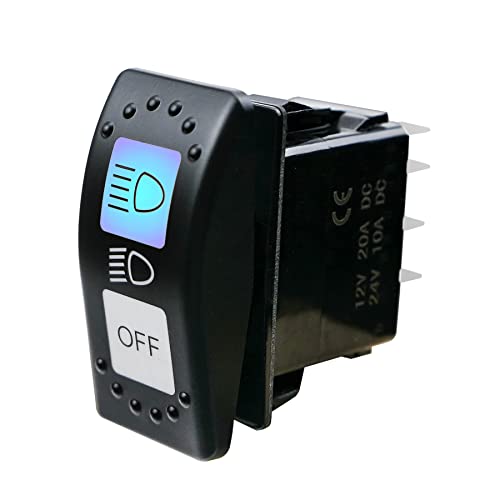 Headlight Switch Fit for CAN-AM Maverick X3 Defender Traxter Maverick Trail and Sport, 8 Pin 20A Blue LED Light