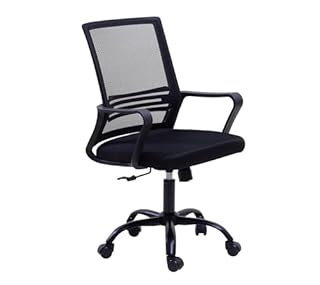 IlGruppone Passione Casa Sedia Da Ufficio In Rete,Supporto Lombare Regolabile In Altezza,Girevole,Poltrona Da Scrivania Con Seduta Traspirante Inclinazione Ad Ondeggiamento Pistone Gas - Nero