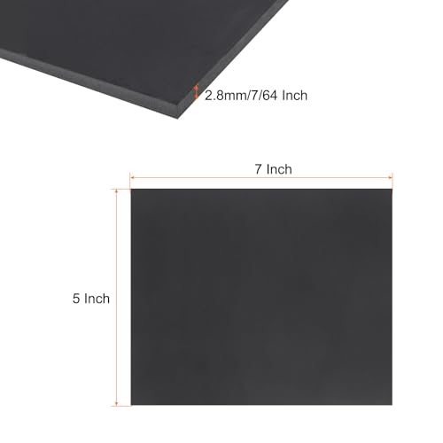 Image of Expanded PVC Plastic Sheet 7 /64 inch Thick, 5 inchx7 inch Lightweight Rigid Foam Sheet, [for Crafts Signage Displays Digital Screen Printing] - Black / 1 Pcs
