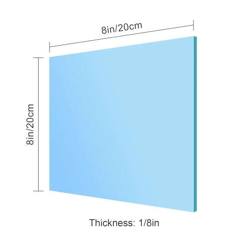 Image of 8x8 Inches Blue Mirror Acrylic Sheet - 2 Pcs Reflective Acrylic Panel for DIY Crafts, Home Decor & More (20x20 cm)