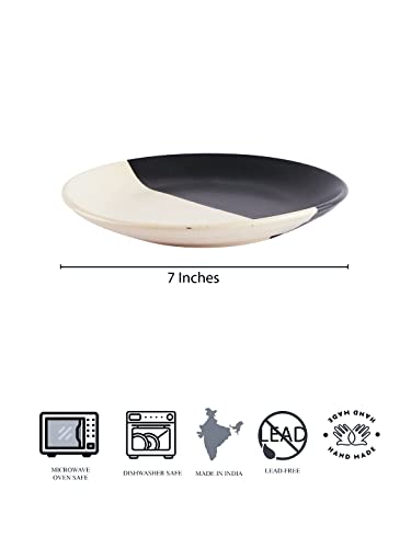Image of miah decor Handcrafted The Raat-Din Collection- Stoneware Quarter Plates (7 inch Dia) - Set of 4