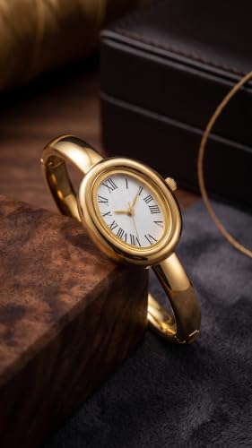 Image of WISEWALKER Women & Girls Premium Quality Oval Dial Bangle Bracelet Watch for Ladies Wrist Watch | Casual | Formal | Traveling | Party Watch for Women