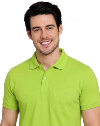 Image of INKKR Men's Polo Neck Half Sleeve Cotton Blend Regular Fit T-Shirt With Pocket