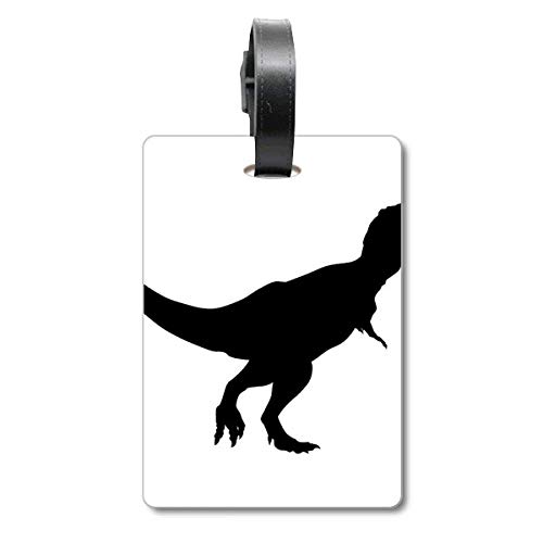 Étiquette valise dinosaure noir pour ne plus perdre votre sac de voyage