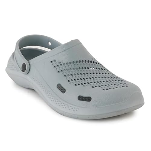 Image of Men's Classic Casual Sports Clog | Adjustable Back Strap with Sandal for Adults | Comfortable & Lightweight | Waterproof & Everyday Uses Mules (Grey Colour)