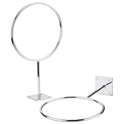 Wall-mounted Ball Holders Stainless Steel Sports Display Rack Ball Holder Ring Flower Pot Holder Rack for Basketball Soccer Football Silver 2pcs Cover