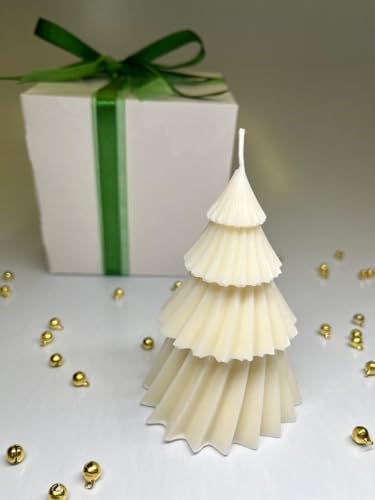 Vela Aromática Árvore De Natal Pinheiro Pequeno Branco Presente 70g