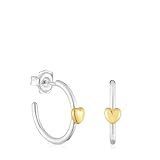 TOUS Pendientes Aro para Mujer con Motivo de Corazón Bicolor, Colección My Other Half