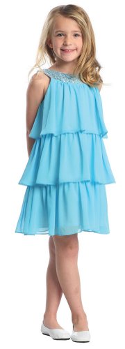 Sweet Kids Girls Triple Tiered Chiffon Dress2