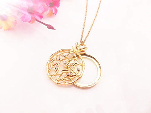 DIIDII 1 peça mini lupa 5x, colar de galhos dourados requintados, lupa pendurada, presente criativo