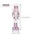 BEOSOFLOY Nutcracker Soldier 12in Christmas Nutcracker Figure Wooden Pink Nutcracker Soldier Festive Glitter Collectible Nutcracker Figures Toy Christmas Décor for Shelves and Tables