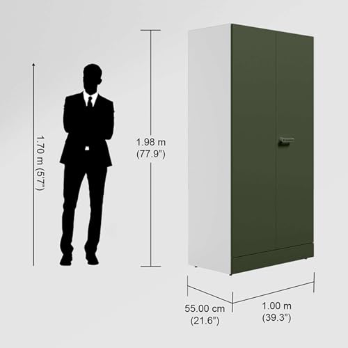 Image of Interio by Godrej Auraline Men Premium Steel Almirah, Matte Tree Mist