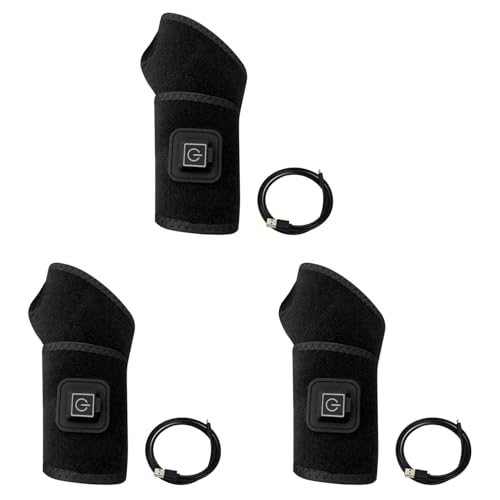 Kznifmk 3X MuñEquera Calentador de MuñEca Calentador de MuñEca Calentador EléCtrico Almohadillas Calefactoras de MuñEca para el SíNdrome del TúNel Carpiano Artritis Tendinitis