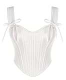 Scarlet Darkness Women Renaissance Costume Corset Tops Cottagecore Fairy Bustier Bodice White Size 16