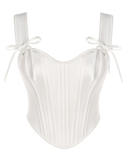 Scarlet Darkness Corset Tops for Women Vintage Renaissance Sweetheart Fishboned Bustier Tops