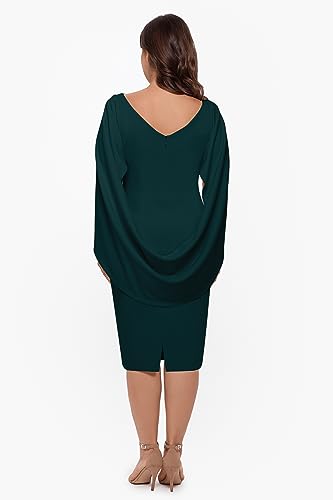 Image of Betsy & Adam Women's Scuba Crepe Drape Sleeve Knee Length Dress