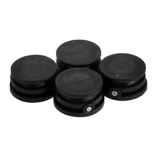 4pcs Surfboard Leash Plug Plastic round Cup for Foot Ropes Black PVC