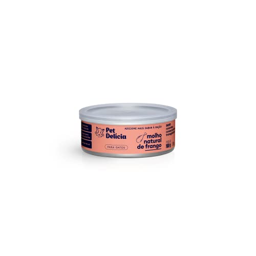 Pet Delícia Molho Natural de Frango 100g, Complemento Nutritiva para Gatos, com Colágeno e Ômega 3