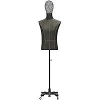 IUokLU Mannequin Tailors Display Manikin Body Metal Wire Head Mannequin Body Male Tailor Models Torso Clothing Shop Window Display Caster Manikins
