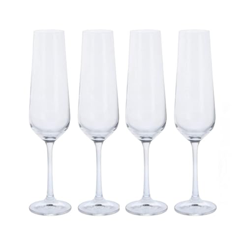 Dartington Crystal ST3286/4/4PK - Crystal Champagne Flutes, Set of 4 - Cheers, 5.5 x 5.5 x 24 cm