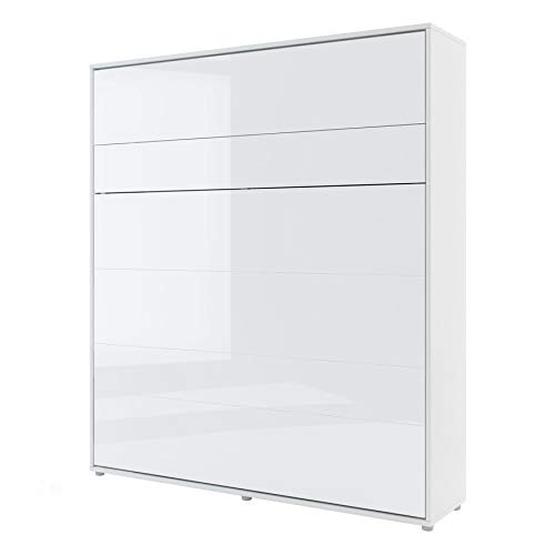 Homlando Lenart Letto per armadio Bed Concept BC13 180 x 200 cm – Letto verticale pieghevole – Armadio con letto pieghevole integrato – Letto da parete con rete a doghe – Murphy Bed (bianco