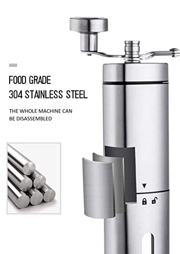 SXLCKJ Verstellbare Keramik-Kaffeemühle, tragbar, mühelos, einfache Reinigung, Edelstahl, manuell, M (Crusher) – Bild 6