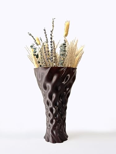 KAOKA - Jarrón ONDARA, Material de Corcho, Diseño Escultural Orgánico, Sostenible, Estilo Contemporáneo, Elegante y Minimalista, Ideal para Flores Secas, Reciclable, para Decoración de Interiores.