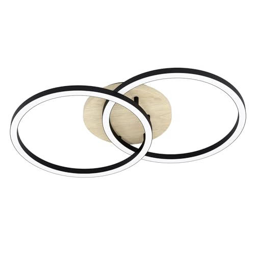 Plafonnier Lomaltas-Z noir et marron dimmable 2700-6500K 58x35cm avec fonction Connect-Z