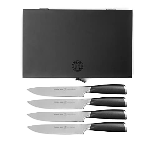Schmidt Brothers - Heritage 4-Piece Jumbo Steak Knife Set, High-Carbon German Stainless Steel Cutlery #TOP1