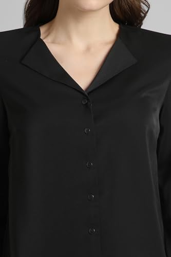 Image of Van Heusen Women Polyester Regular Fit Solid Full Sleeve Casual Shirt