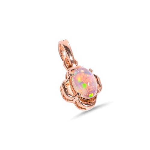 Pendentif en opale éthiopienne véritable et argent 925 fait main