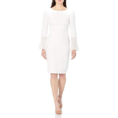 Calvin Klein Women's Chiffon Sleeve Sheath Dress Cover