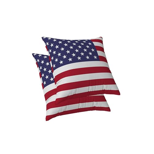 ggaimwf Drapeau américain Housse de Coussin Drapeau des États-Unis Coussins pour Le Jour de l'indépendance Carré Housses d’Oreiller Accueil Taie...