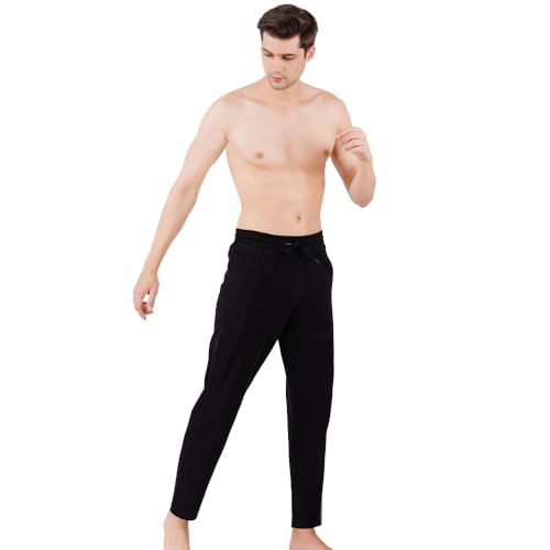Image of F A S O Men's Track Pants | Super Combed Cotton | Straight Fit | Side Pockets | Adjustable Waistband | Label-Free Comfort | Casual & Gym Wear