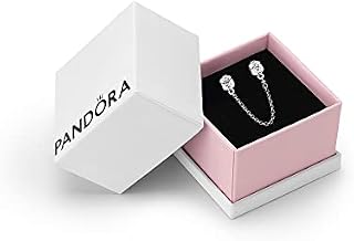 Pandora Moments Women's Sterling Silver Band of Hearts Safety Chain Charm for Bracelet