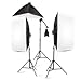 StudioFX 2400 Watt Large Photography Softbox Continuous Photo Lighting Kit 28" x 20" + Boom Arm Hairlight with Sandbag by Kaezi