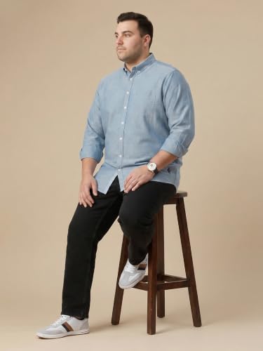 Image of Thomas Scott Men's | Plus Size | Regular Fit | Long Sleeves | Button-Down Collar | Oxford Fabric | Casual | Shirts for Men