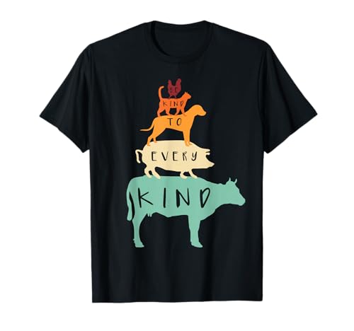Be Kind To Every Kind T Shirt Vegan Vegetarian Retro Vintage Camiseta