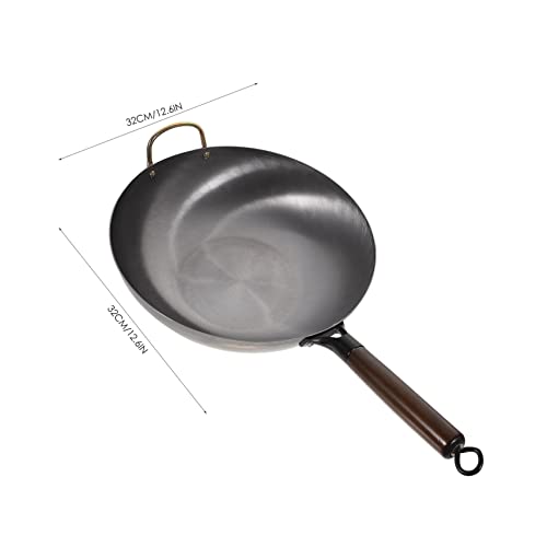 Wok de hierro tradicional redondo tamaño grande miniatura 5