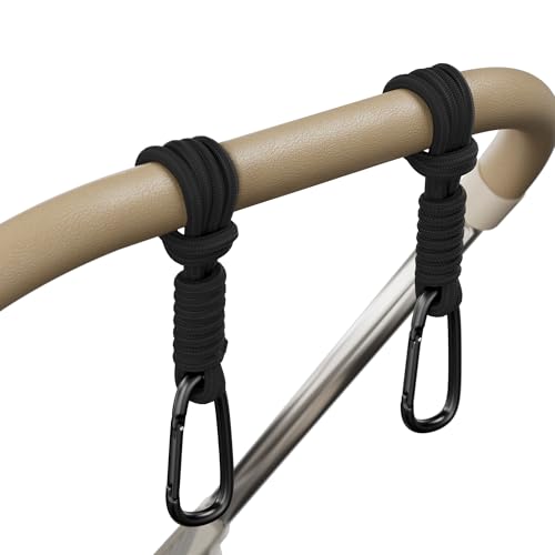 iBestgol Baby Stroller Hooks, Universal Clips for Diaper and Mommy Bags, Heavy-Duty Hangers with Straps, Practical Stroller Accessory for Moms,...