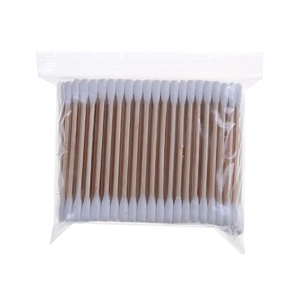 Nadeem,S World Wooden Handle Cotton Double Head Swab Applicator Medical Swabs Ear Cleaning Cosmetic Tool Makeup Removal Wound Care Cotton Buds Sanitary Round Cotton Swabs Buds (200) peaces-image-15