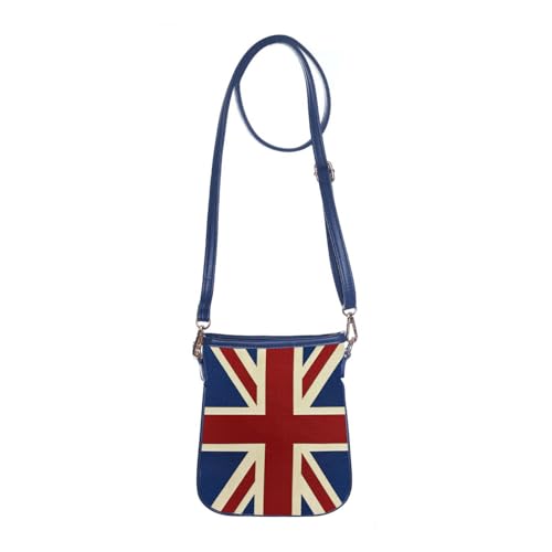 Signare Sac à bandoulière tapisserie, portefeuille de voyage pour voyage (TRWT-) (Union Jack)