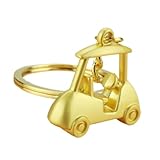LLavero de Carrito de Golf, Simulación 2D, Llaveros de Palo de Golf, Organizador de Llaves, Llavero de Aleación de Zinc para Billetera, oro, universal