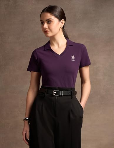 Image of U.S. Polo ASSN. Women's Cotton Regular Fit Solid Polo Shirt