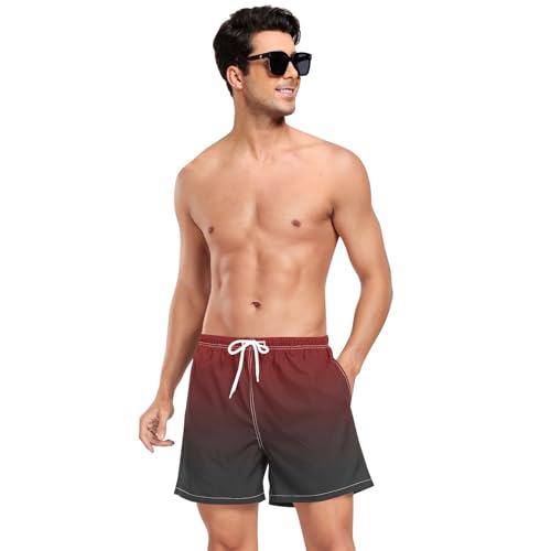 DOMIKING Gradient Mens' Swim Trunks Quick Dry Swim Shorts with Phone Pocket for Beach Gym3