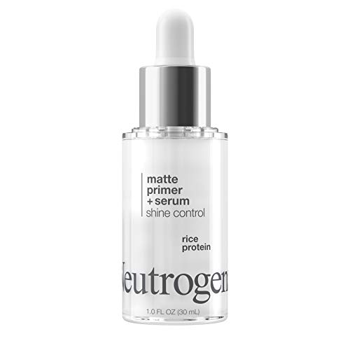 Neutrogena Shine Control Matte Booster Face Primer & Serum, Skin-Mattifying Serum-to-Primer with Rice