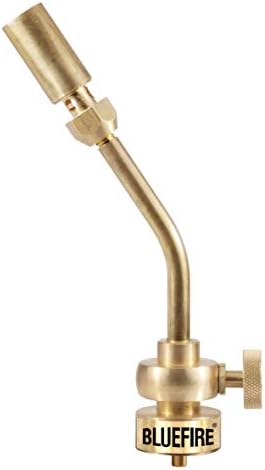 BLUEFIRE Solid Brass Jumbo Pencil Flame Gas Welding Torch Head Nozzle Upgraded Full Metal Version Fuel by MAPP MAP Pro Propane CGA600 Cylinder Bottle (Torch Only)