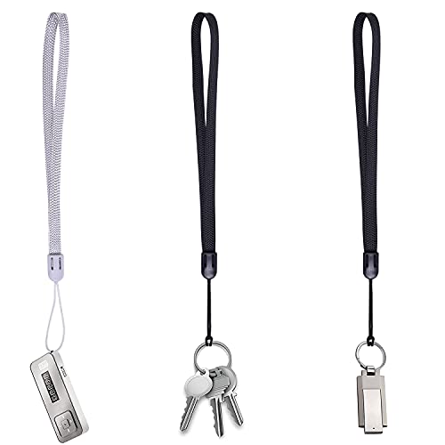 Wisdompro 6 Pack Of 8 Inch Hand Wrist Lanyard Strap String For Cell Phones, Usb Flash Drive, Keys, Keychain, Id Name Tag Holder, Mp3 Player, Flashlight - Grey/Black #TOP5